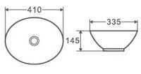 Накладная раковина D&K Matrix DT1390708 матовый фарфор, 41 см