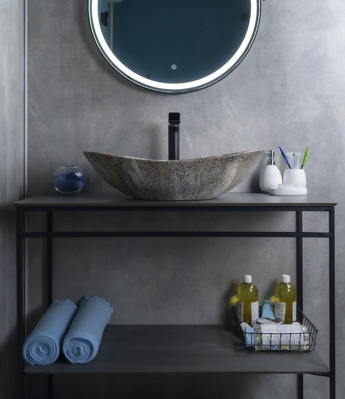 Накладная раковина GID Lago Mnc811T 61 под глянцевый камень, овальная, фаянс