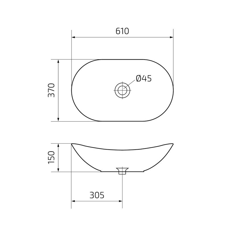 Накладная раковина GID Lago Mnc811T 61 под глянцевый камень, овальная, фаянс