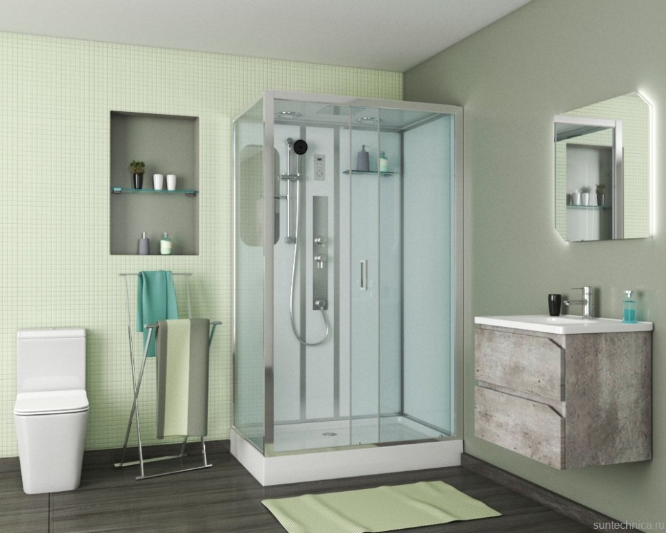Душевая кабина Niagara Premium NG-6012-01GQR 120х80х210 правая, с низким поддоном