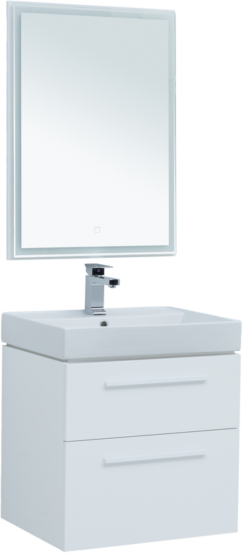 Мебель для ванной комнаты Aquanet Nova 60 2 ящика, белый глянец