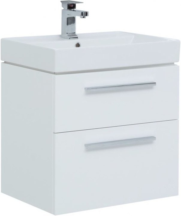 Мебель для ванной комнаты Aquanet Nova 60 2 ящика, белый глянец