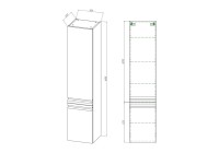 Шкаф-пенал для ванной AQUATEK Вега AQ70035L-LG серый туман, петли слева