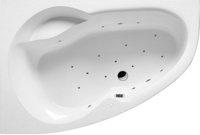 Акриловая ванна Excellent Newa WAEX.NEL16.RELAX L 160x95 см, угловая, левая, пристенная, с гидромассажем, белая, асимметричная, с каркасом, со сливом-переливом