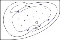 Акриловая ванна Excellent Newa WAEX.NEL16.RELAX L 160x95 см, угловая, левая, пристенная, с гидромассажем, белая, асимметричная, с каркасом, со сливом-переливом