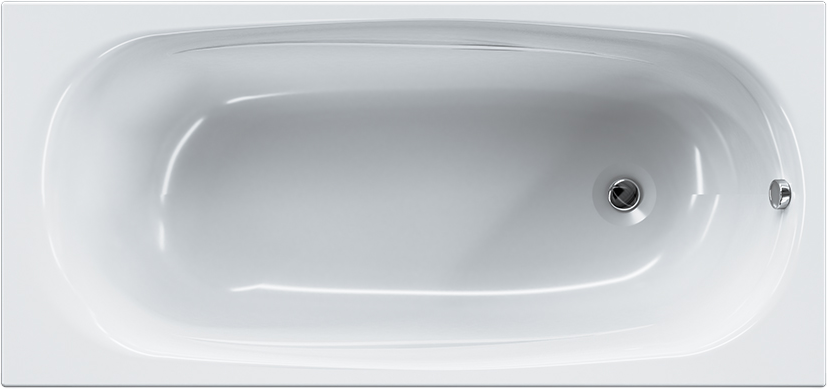 Акриловая ванна AM.PM Tender Oval 150x70 см, пристенная, белая, с каркасом