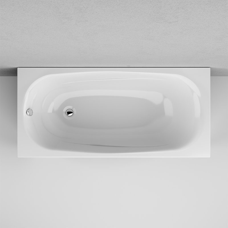 Акриловая ванна AM.PM Tender Oval 150x70 см, пристенная, белая, с каркасом