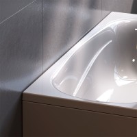 Акриловая ванна AM.PM Tender Oval 150x70 см, пристенная, белая, с каркасом