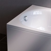 Акриловая ванна AM.PM Tender Oval 150x70 см, пристенная, белая, с каркасом