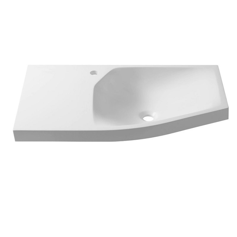 Мебельная раковина Belux Токио 79 R накладная, глянцевая белая, нестандартная, искусственный мрамор