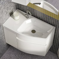 Мебельная раковина Belux Токио 79 R накладная, глянцевая белая, нестандартная, искусственный мрамор