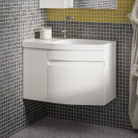 Мебельная раковина Belux Токио 79 R накладная, глянцевая белая, нестандартная, искусственный мрамор