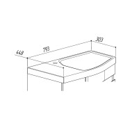 Мебельная раковина Belux Токио 79 R накладная, глянцевая белая, нестандартная, искусственный мрамор
