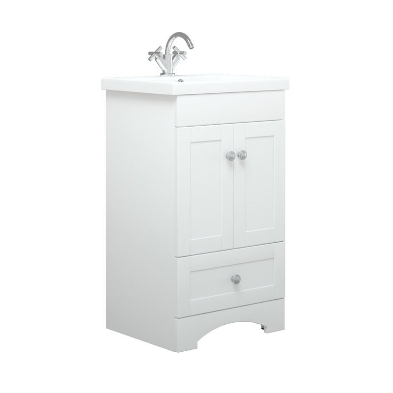 Тумба под раковину без столешницы Corozo Техас 50 напольная, матовая белая