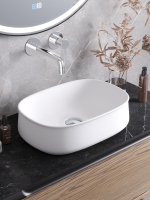 Накладная раковина Cezares CZR-6605 глянцевая белая, овальная, фаянс