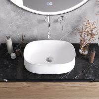 Накладная раковина Cezares CZR-6605 глянцевая белая, овальная, фаянс