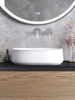 Накладная раковина Cezares CZR-6605 глянцевая белая, овальная, фаянс