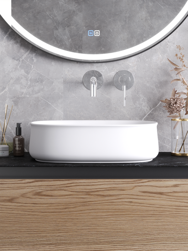 Накладная раковина Cezares CZR-6605 глянцевая белая, овальная, фаянс