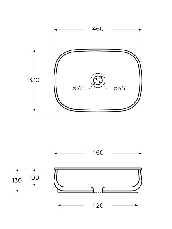 Накладная раковина Cezares CZR-6605 глянцевая белая, овальная, фаянс