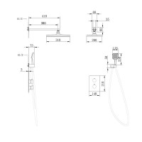 Душевой комплект Abber Weiss Insel AF8051W С ВНУТРЕННЕЙ ЧАСТЬЮ, белый