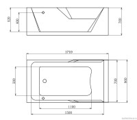 Акриловая ванна Gemy G9066 II K L