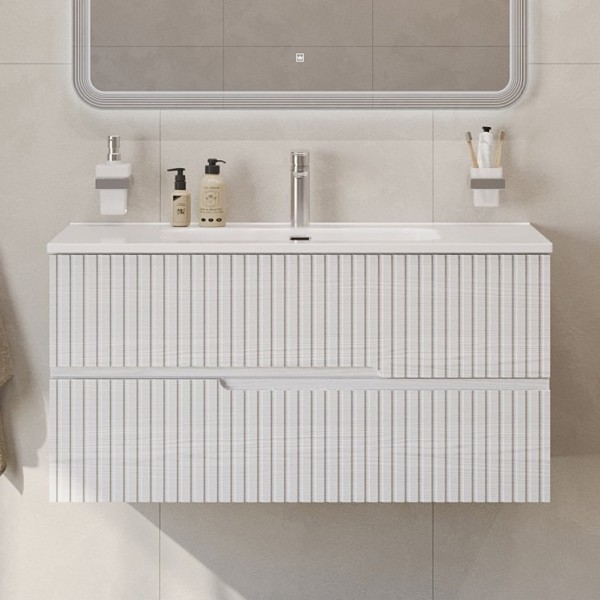 Тумба с раковиной Cezares Duet 100 ясень белый софт, раковина Cezares CZR-8095-100