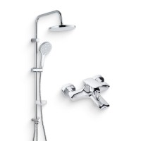 Душевой комплект Смеситель BOND Cube B03-3100 хром + Стойка Circle B01-8800 хром