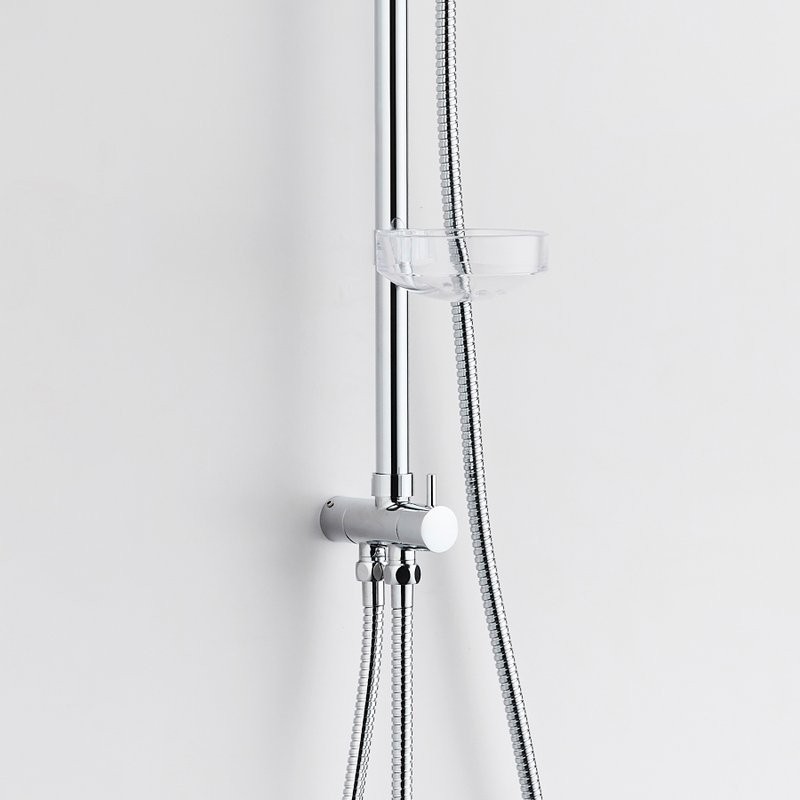 Душевой комплект Смеситель BOND Cube B03-3100 хром + Стойка Circle B01-8800 хром