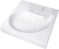 Раковина над стиральной машиной Altasan Subra 60 белая, квадратная, искусственный камень, с комплектом кронштейнов