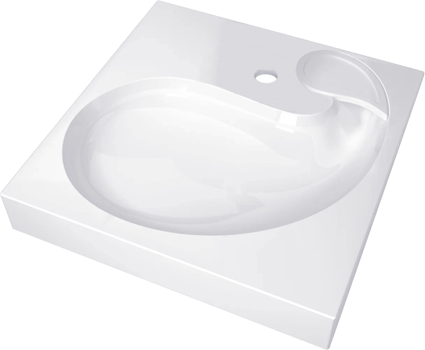 Раковина над стиральной машиной Altasan Subra 60 белая, квадратная, искусственный камень, с комплектом кронштейнов