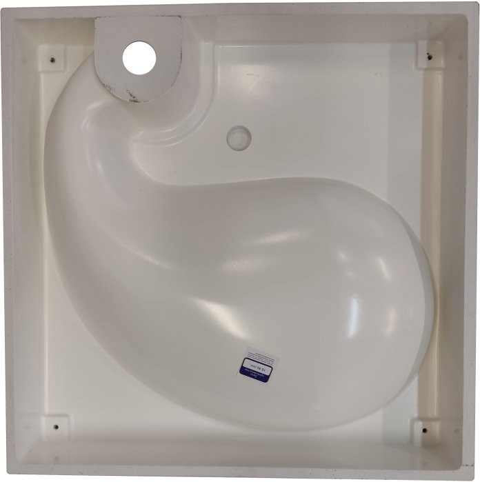 Раковина над стиральной машиной Altasan Subra 60 белая, квадратная, искусственный камень, с комплектом кронштейнов