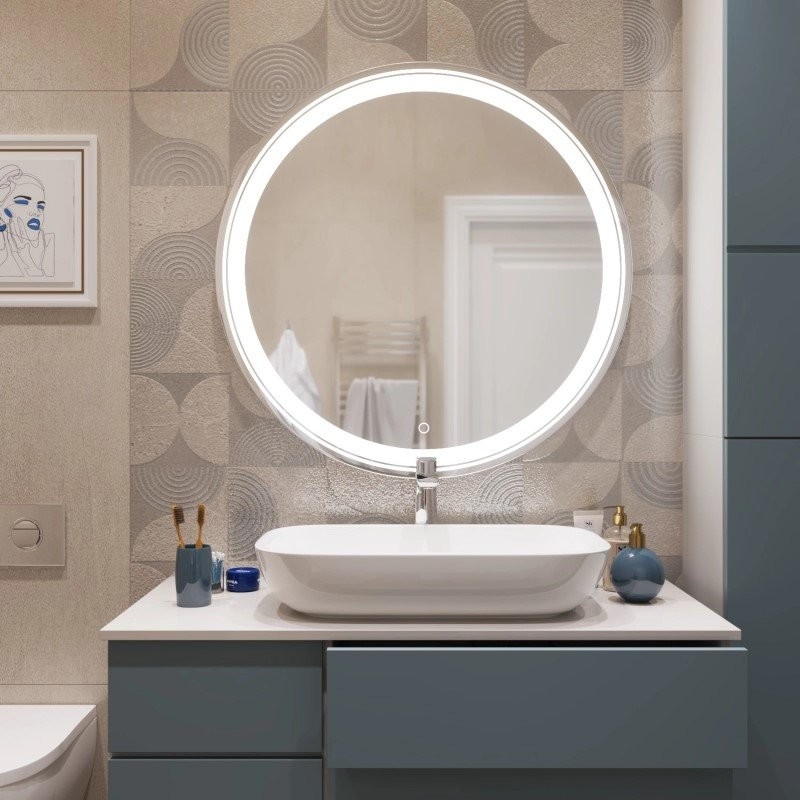 Зеркало круглое Mixline Оливия 70 с подсветкой