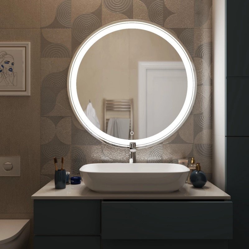 Зеркало круглое Mixline Оливия 70 с подсветкой