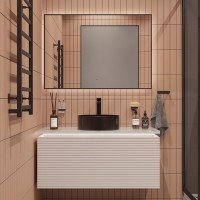 Накладная раковина STWORKI Берген S21413BK 36 матовая черная, круглая