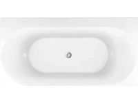 Акриловая ванна Allen Brau Priority 4 R 170x80 см, угловая, правая, пристенная, белая, асимметричная, на ножках, с экраном, со сливом-переливом