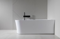 Акриловая ванна Allen Brau Priority 4 R 170x80 см, угловая, правая, пристенная, белая, асимметричная, на ножках, с экраном, со сливом-переливом