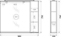 Зеркало BelBagno Marino R 90