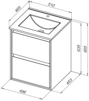 Мебель для ванной комнаты Aquanet Милан 50 подвесная, дуб рустикальный