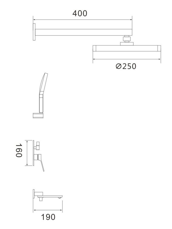 Душевая система встраиваемая Shevanik S4335H, черный