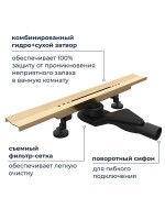 Душевой трап (лоток) RGW Sdr 53Gb 40 см, решетка золото brush, с сифоном