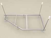 Акриловая ванна AQUATEK Фиджи L 170x110 см, угловая, левая, пристенная, белая, асимметричная, с каркасом, стандартный каркас