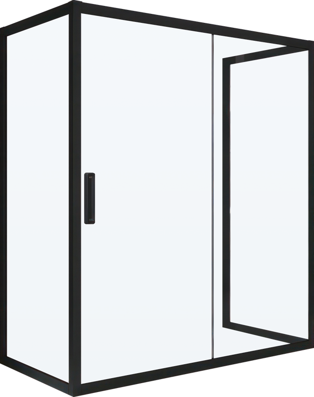 Душевой уголок Kubele DE019 R2U-CLN-BLMT 120х80 см, профиль матовый черный