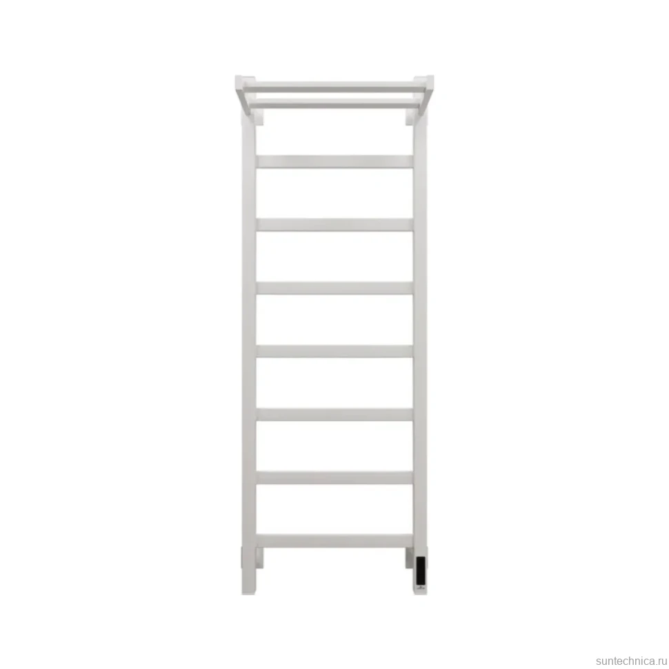 Полотенцесушитель электрический Grota Lore 430х1200 RAL9016 EL 120x45 см, подключение справа, слева, скрытое подключение справа, матовый белый, лесенка, из стали, с полкой