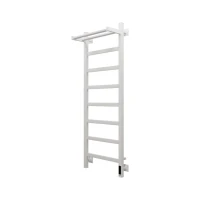 Полотенцесушитель электрический Grota Lore 430х1200 RAL9016 EL 120x45 см, подключение справа, слева, скрытое подключение справа, матовый белый, лесенка, из стали, с полкой