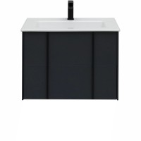 Тумба с раковиной Allen Brau Reality 70 подвесная, антрацит матовый, раковина Fantasy Flat 72x47, без перелива, белая
