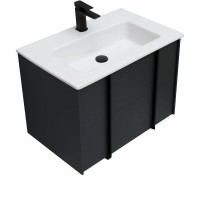 Тумба с раковиной Allen Brau Reality 70 подвесная, антрацит матовый, раковина Fantasy Flat 72x47, без перелива, белая