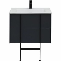 Тумба с раковиной Allen Brau Reality 70 подвесная, антрацит матовый, раковина Fantasy Flat 72x47, без перелива, белая