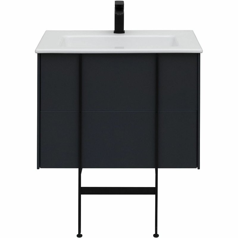 Тумба с раковиной Allen Brau Reality 70 подвесная, антрацит матовый, раковина Fantasy Flat 72x47, без перелива, белая