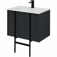 Тумба с раковиной Allen Brau Reality 70 подвесная, антрацит матовый, раковина Fantasy Flat 72x47, без перелива, белая