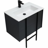 Тумба с раковиной Allen Brau Reality 70 подвесная, антрацит матовый, раковина Fantasy Flat 72x47, без перелива, белая